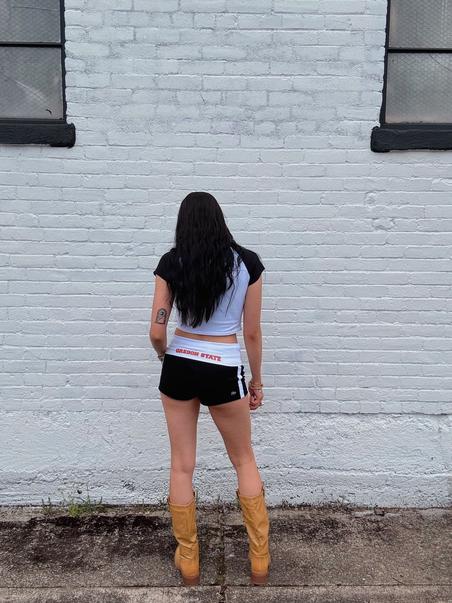 Black OSU Foldover Shorts