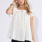 FLOWY SHORT SLEEVE SQUARE NECK TOP