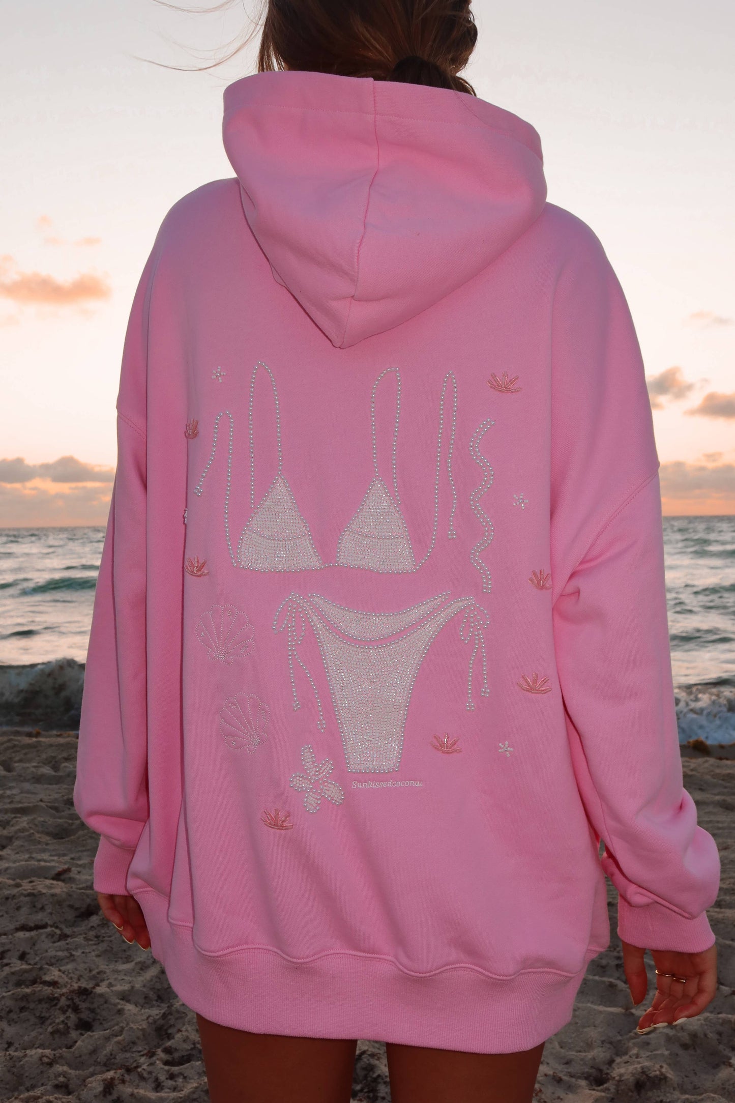 Lottie Pink Bikini Beaded Ocean Hoodie