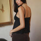 Babydoll Embroidered Mesh Lace Trim V-Neck Cami Top