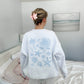 Pearl Grey Tropical Embroider Sweatshirt