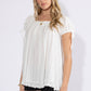 FLOWY SHORT SLEEVE SQUARE NECK TOP