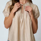 EMBROIDERED LACE TRIM PINTUCK DETAIL TOP