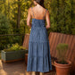 Plaid Front Tie Corset Dress