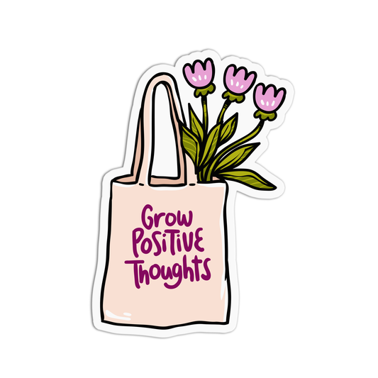 Grow Positive Thoughts Vinyl Textured Stickers