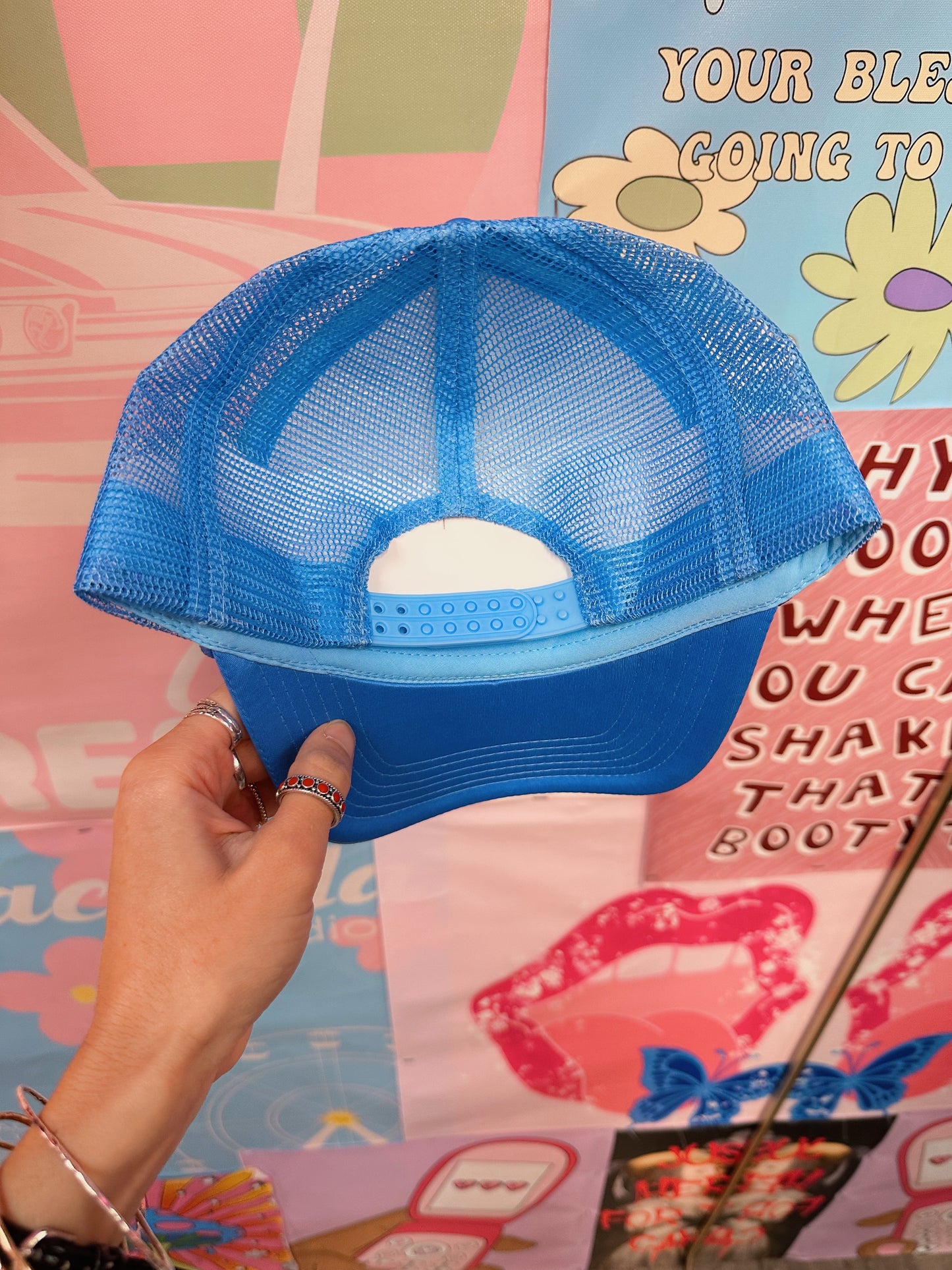 Trophy Wife Blue Trucker Hat