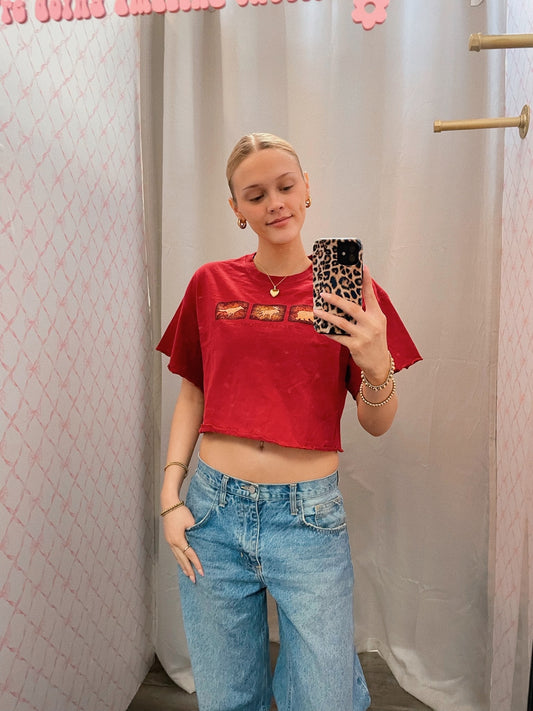 Red Yellowstone Vintage Tee