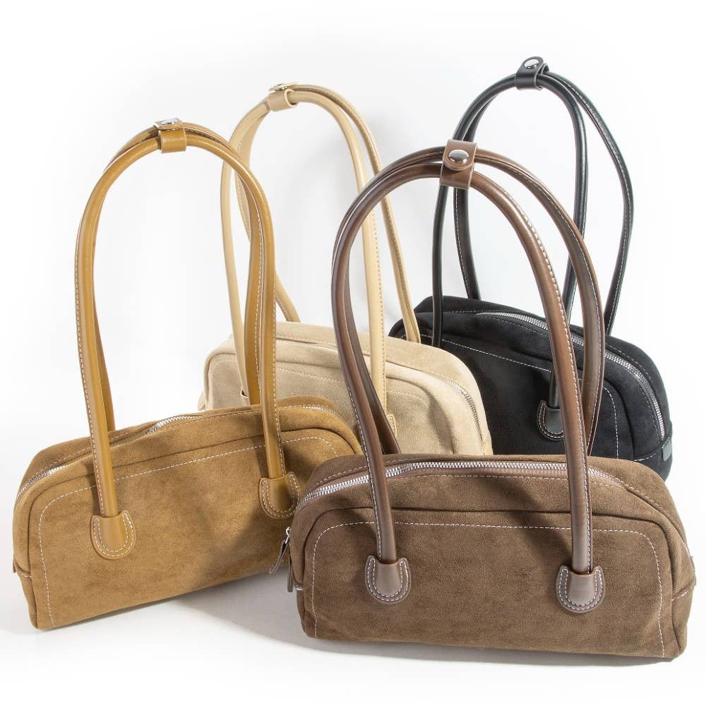 Suede Baguette Hand Bag