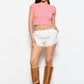 Lilly Lace Trim White Shorts