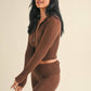 Slim Fit Zip Up Knit Sweater Hoodie