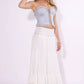 Grommet + Detailed Haky Hem Maxi Skirt