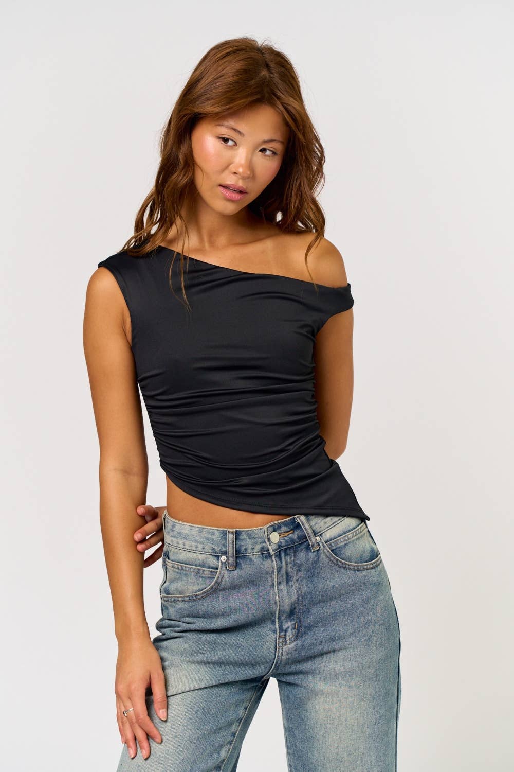 Edgy Elegance Asymmetrical Top