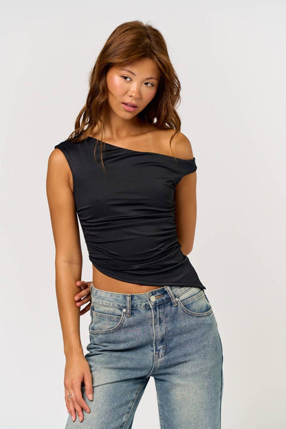 Edgy Elegance Asymmetrical Top