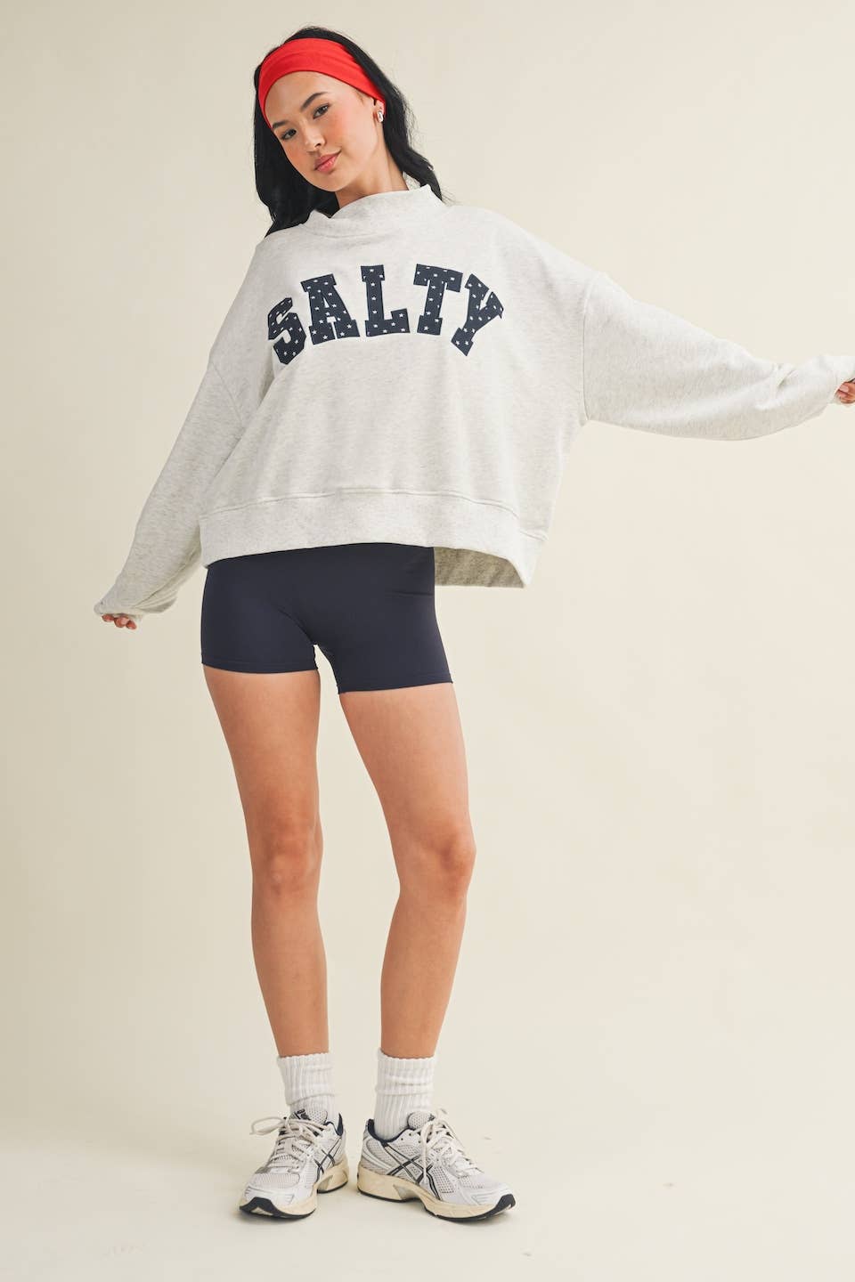 Salty Stars Oversized Mock Neck Sweatshirt