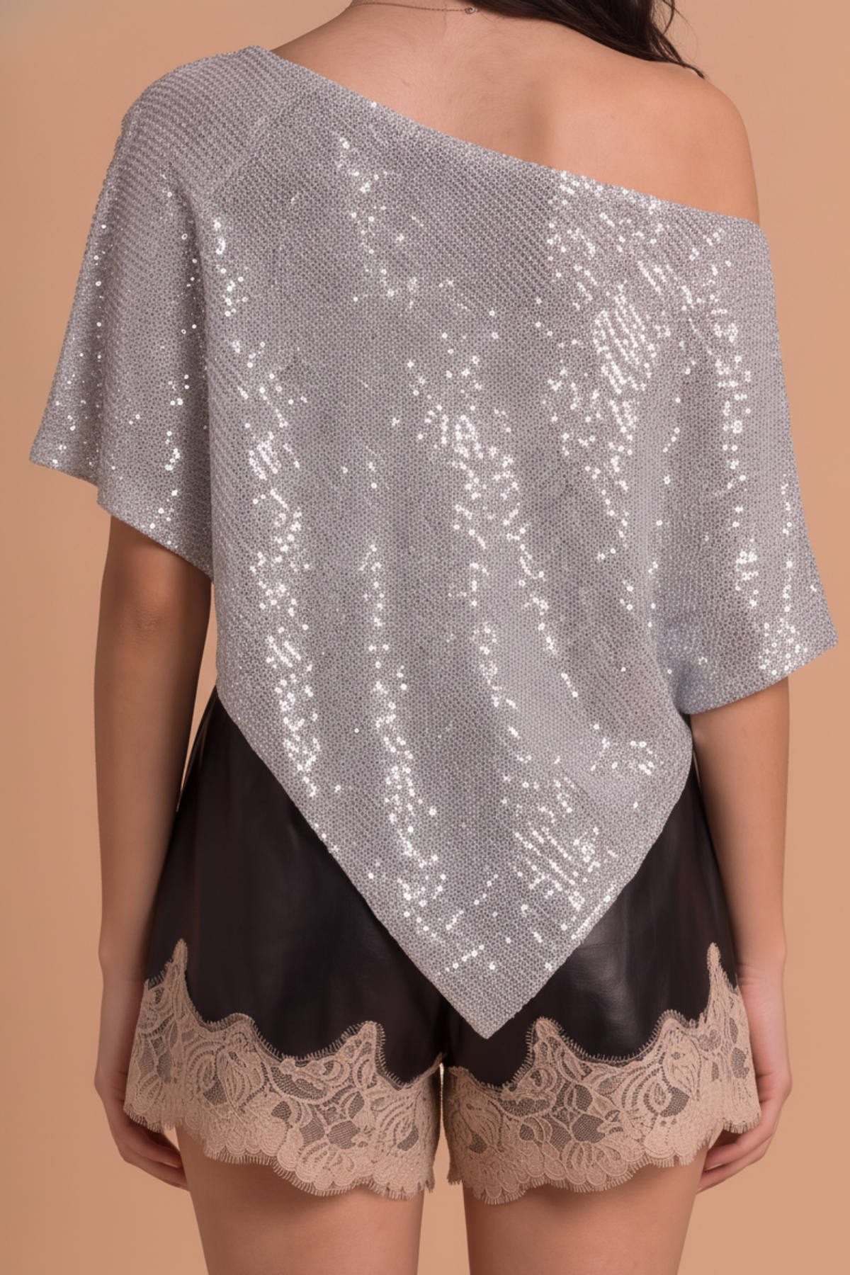 SEQUIN SWEATER PONCHO