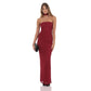 Scarf Lace Maxi Dress in Maroon