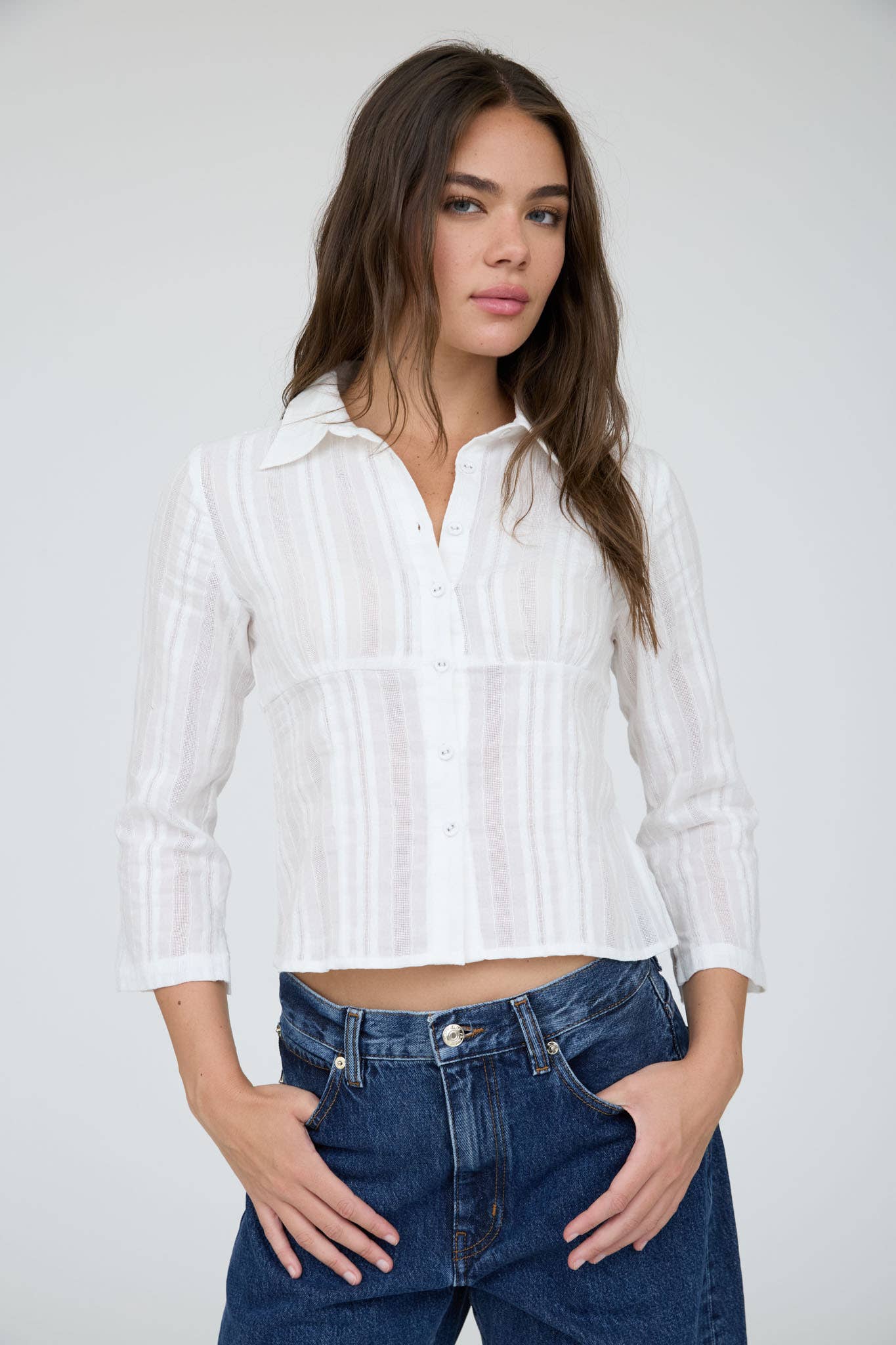 Collared White Button Up