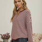 Henley Striped Sweater