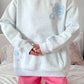 Pearl Grey Tropical Embroider Hoodie