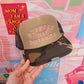 Support Day Drinking Trucker Hat: Brown Camo/Pink