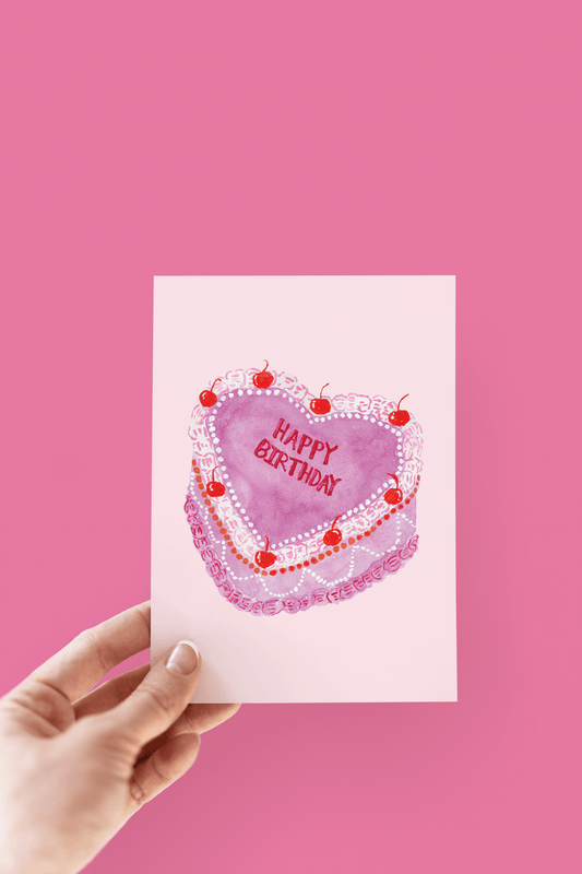 I Heart Birthdays Cake Greeting Card