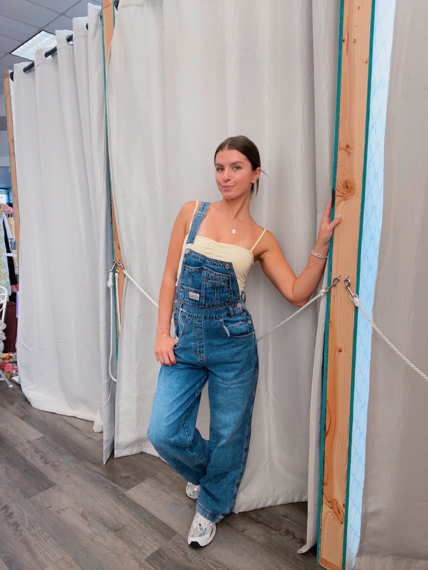 Medium Wash 90's Denim Twill Overalls