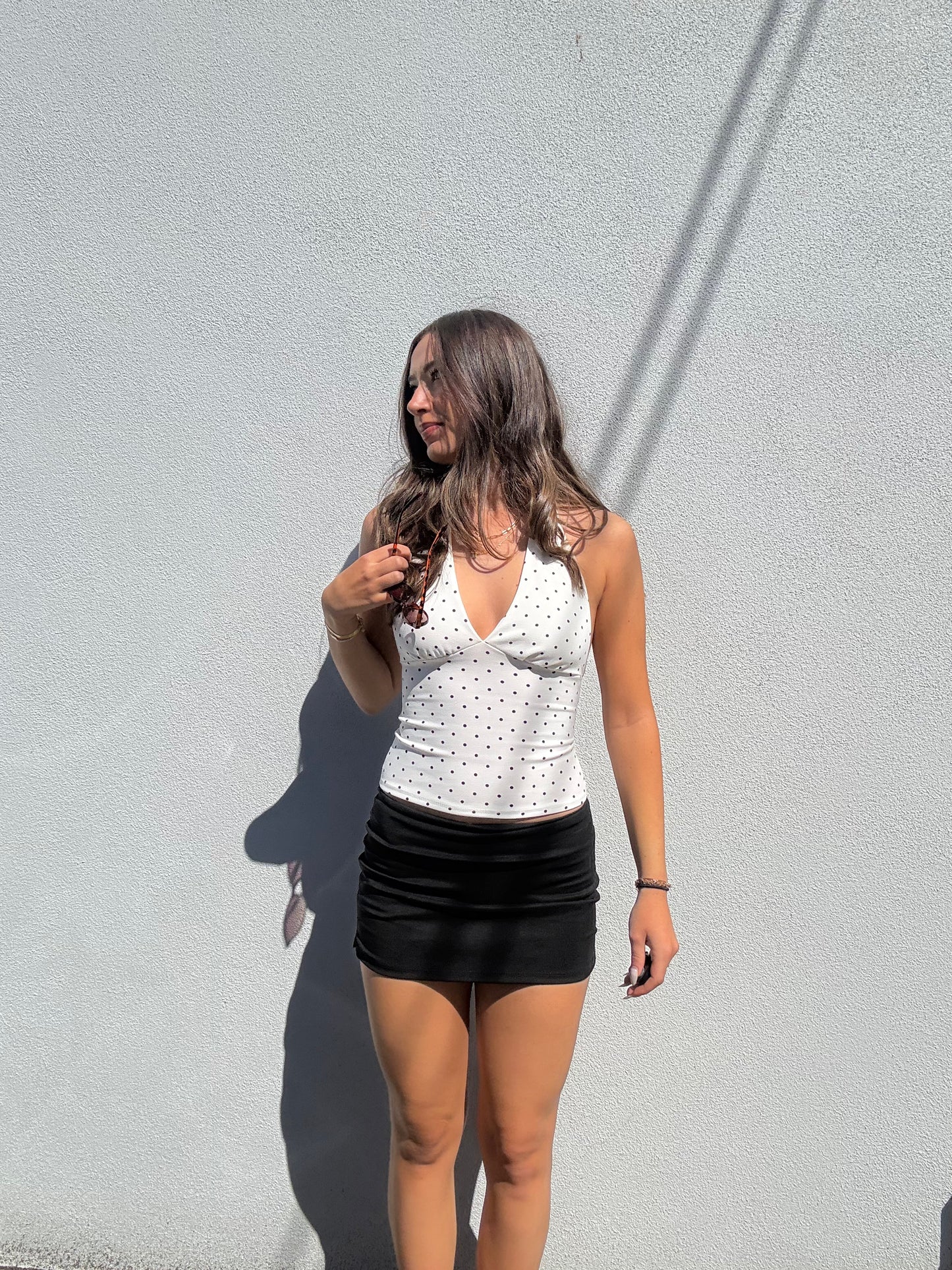 Double Lined Black Mini Skort