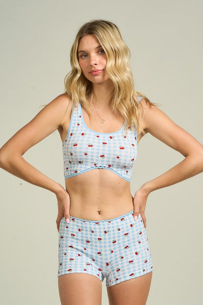Cherry Gingham Top