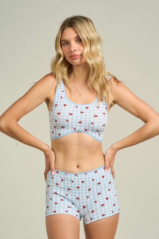 Cherry Gingham Top
