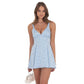 Floral Jacquard Bow Tie Dress in Light Blue