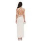 Lace Cutout Maxi Dress in White