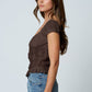 TEXTURE RUFFLE BUTTON DOWN TOP