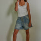 Knit Seamless Ribbed Tank Top with Lace Trim