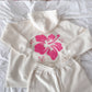 Ivory Hibiscus Flower Hoodie