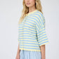 Leah Striped Short Sleeve Cardigan