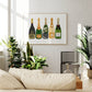 Champagne Bottles Illustration - Art Print