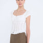 TEXTURE RUFFLE BUTTON DOWN TOP