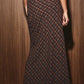 MID WAISTED BIAS CHECK MIDI SKIRT