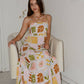 Abstract Floral Print Smocked Back Sundress