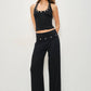 LEVI EYELET HALTER TOP