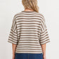 Leah Striped Short Sleeve Cardigan