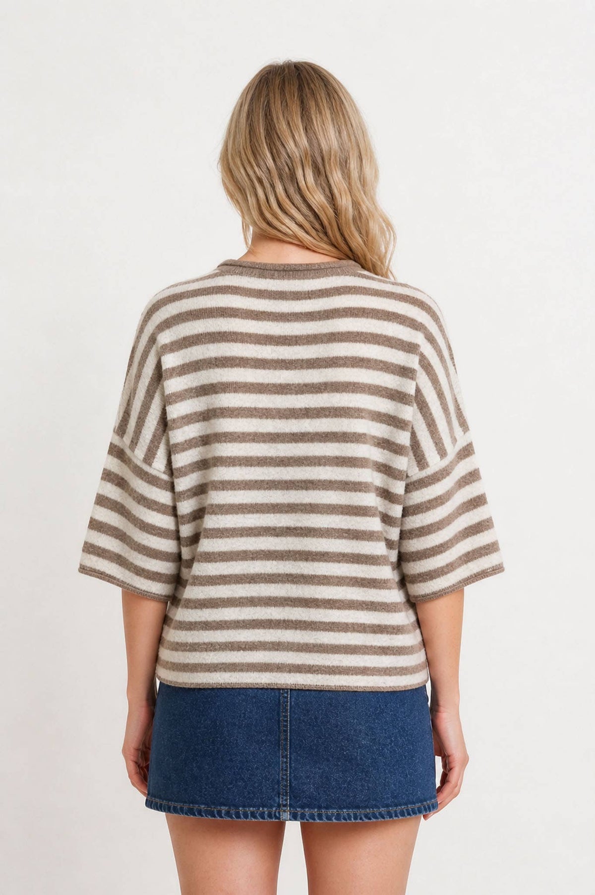 Leah Striped Short Sleeve Cardigan