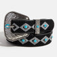 Turquoise Studs Concho Buckle Vegan Leather Belt