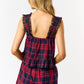 Plaid  Ruffle Top