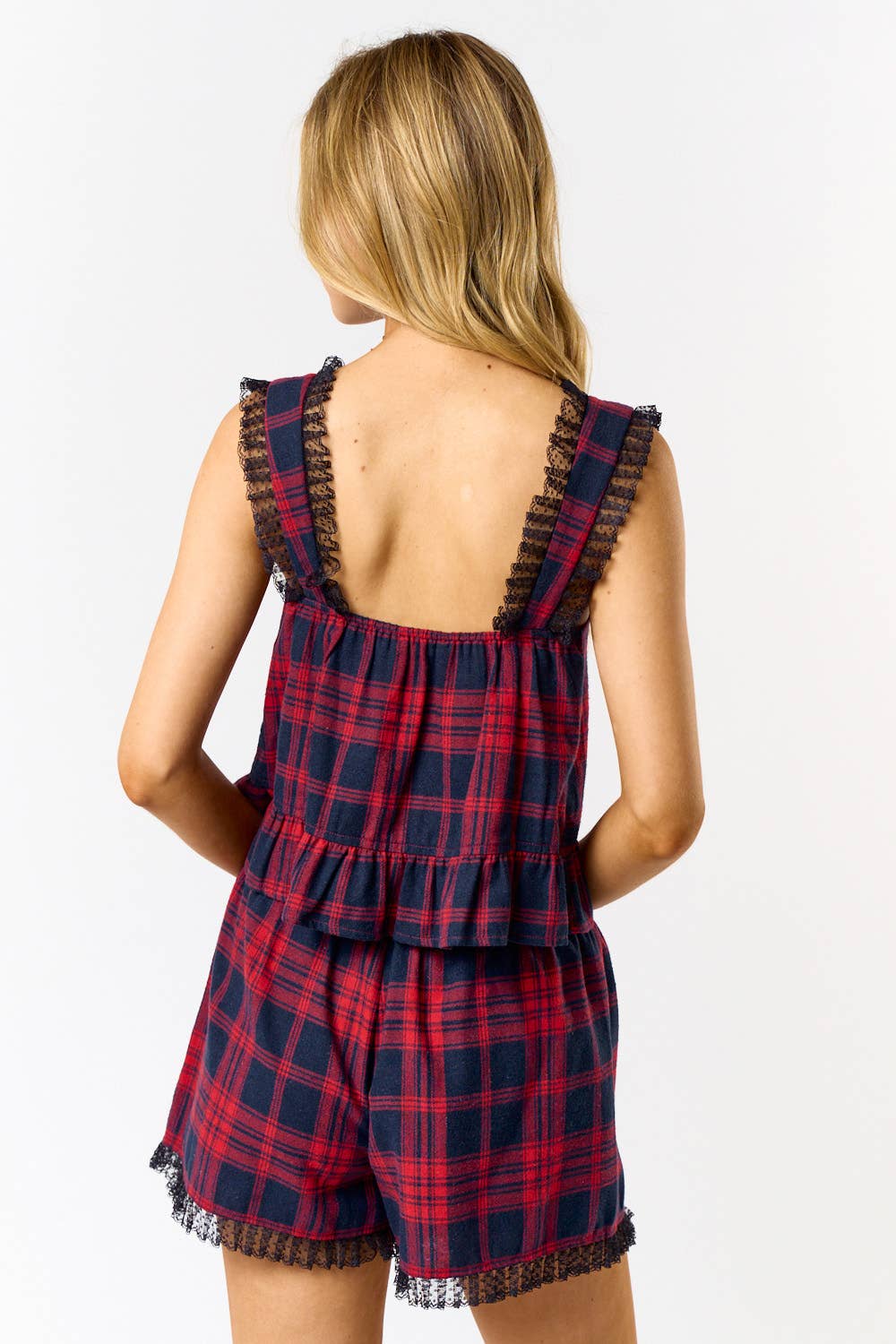 Plaid  Ruffle Top