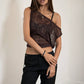 Lace Off The Shoulder Soft Draped Fit Top