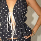 Polka Dot Halter Top with Tie Back