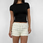 Lace Bow Elastic Waist Shorts
