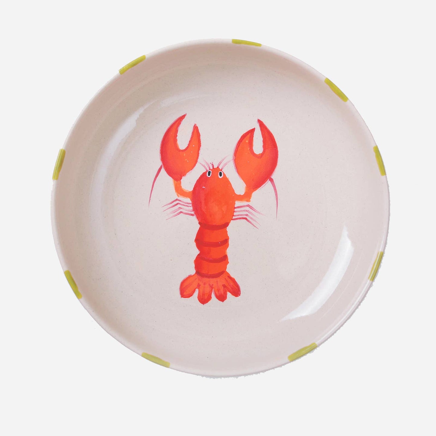 Ceramic Bowl with Hand-painted Lobster-Serving Bowl-8″
