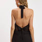 SEE-THROUGH BACKLESS HALTER TOP